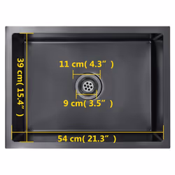 vidaXL Handmade Kitchen Sink Black Stainless Steel Under-mount Kitchen Basin - Additional view 8