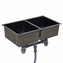 vidaXL Handmade Kitchen Sink Black Stainless Steel Under-mount Kitchen Basin - Additional view 4