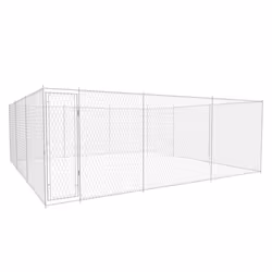 vidaXL Outdoor Dog Kennel Galvanised Steel 570x570x185cm House Cage Playpen