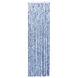 vidaXL Insect Curtain Blue White and Silver 56x185cm Chenille Fly Door Screen