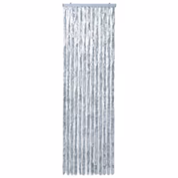 vidaXL Insect Curtain White and Grey 56x185cm Chenille Fly Door Screen Mesh