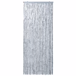vidaXL Insect Curtain White and Grey 90x220cm Chenille Fly Door Screen Mesh