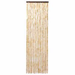 vidaXL Insect Curtain Beige 56x185cm Chenille Mosquito Fly Door Screen Mesh