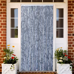 vidaXL Insect Curtain Silver 90x220cm Chenille Mosquito Fly Door Screen Mesh