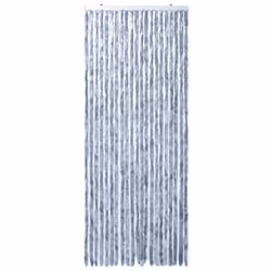 vidaXL Insect Curtain Silver 90x220cm Chenille Mosquito Fly Door Screen Mesh