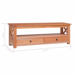 vidaXL Solid Mahogany Wood TV Cabinet Sideboard Lowboard Stereo Rack Shelf - Additional view 7
