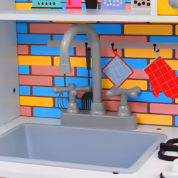 vidaXL Kids' Play Kitchen MDF Multicolour Toddlers Role Pretend Play Pack - Additional view 5