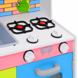 vidaXL Kids' Play Kitchen MDF Multicolour Toddlers Role Pretend Play Pack - Additional view 6