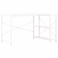 vidaXL Computer Desk White L-shaped Office PC Writing Table Work Corner Desk