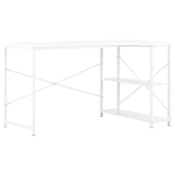 vidaXL Computer Desk White L-shaped Office PC Writing Table Work Corner Desk