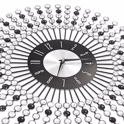 vidaXL Wall Clock Metal 43cm Black Round Decorative Wall Clock Analog Clock - Additional view 3