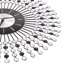 vidaXL Wall Clock Metal 43cm Black Round Decorative Wall Clock Analog Clock - Additional view 4