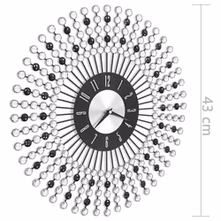 vidaXL Wall Clock Metal 43cm Black Round Decorative Wall Clock Analog Clock - Additional view 6
