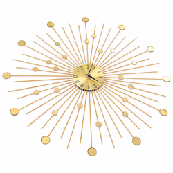 vidaXL Wall Clock Metal 70cm Golden Round Decorative Wall Clock Analog Clock - Additional view 5