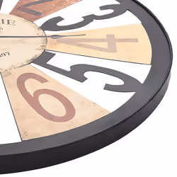 vidaXL Wall Clock Metal 60cm Multicolour Decorative Wall Clock Analog Clock - Additional view 3