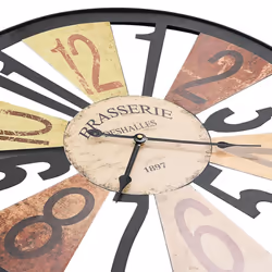 vidaXL Wall Clock Metal 60cm Multicolour Decorative Wall Clock Analog Clock - Additional view 4