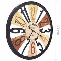 vidaXL Wall Clock Metal 60cm Multicolour Decorative Wall Clock Analog Clock - Additional view 5