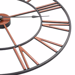 vidaXL Wall Clock Metal 58cm Red Round Decorative Wall Clock Analog Clock