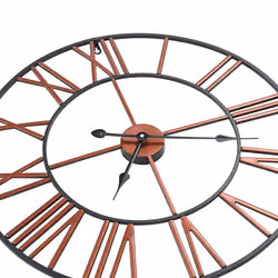 vidaXL Wall Clock Metal 58cm Red Round Decorative Wall Clock Analog Clock - Additional view 4