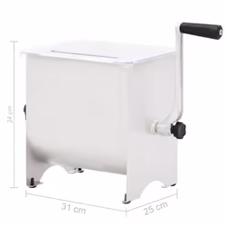 vidaXL Manual Meat Mixer with Lid Silver Meat Blender Sausage Mixer Machine - Additional view 6