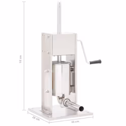 vidaXL Manual Sausage Stuffer Silver 3L Stainless Steel Hot Dog Filler Maker - Additional view 6
