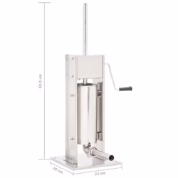 vidaXL Manual Sausage Stuffer Silver 5L Stainless Steel Hot Dog Filler Maker - Additional view 6