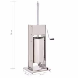 vidaXL Manual Sausage Stuffer Silver 15L Stainless Steel Hot Dog Filler Maker - Additional view 7
