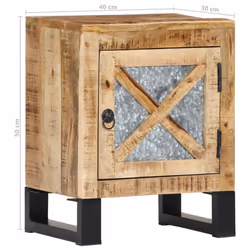 vidaXL Solid Mango Wood Bedside Cabinet Interior Lowboard Sideboard End Table - Additional view 9
