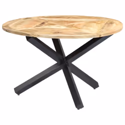 vidaXL Solid Mango Wood Dining Table Round 120cm Dining Room Table Kitchen
