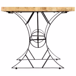 vidaXL Solid Mango Wood Dining Table Steel Legs Brown 180cm Kitchen Table - Additional view 2