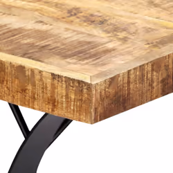 vidaXL Solid Mango Wood Dining Table Steel Legs Brown 180cm Kitchen Table - Additional view 4