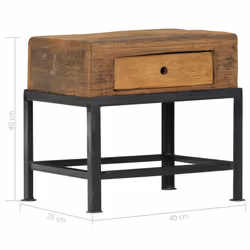 vidaXL Bedside Cabinet Solid Reclaimed Wood Bedroom Nightstand Side Table