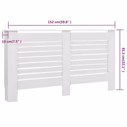 vidaXL Radiator Cover White MDF Heater Heating Radiator Wall Shelf Cabinet - Additional view 6