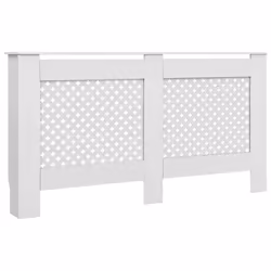 vidaXL Radiator Cover White MDF with a Matte Finish Heating Radiator Cover