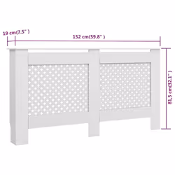 vidaXL Radiator Cover White MDF with a Matte Finish Heating Radiator Cover - Additional view 11