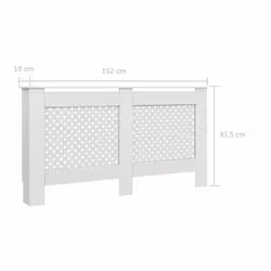 vidaXL Radiator Cover White MDF with a Matte Finish Heating Radiator Cover