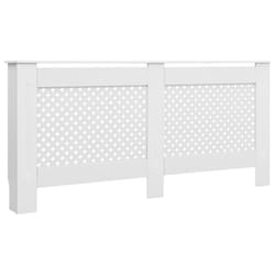 vidaXL Radiator Cover MDF with Matte Finish White Heat Cover Cabinet Decor