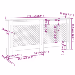 vidaXL Radiator Cover MDF with Matte Finish White Heat Cover Cabinet Decor - Additional view 6
