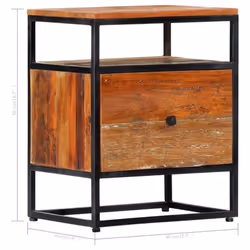 vidaXL Solid Reclaimed Wood Bedside Cabinet 40x30x50cm Storage Cupboard Stand - Additional view 7