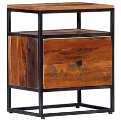 vidaXL Solid Reclaimed Wood Bedside Cabinet 40x30x50cm Storage Cupboard Stand - Additional view 8
