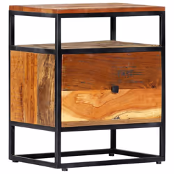 vidaXL Solid Reclaimed Wood Bedside Cabinet 40x30x50cm Storage Cupboard Stand - Additional view 9