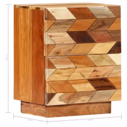 vidaXL Solid Reclaimed Wood Bedside Cabinet 40x30x50cm Storage Cupboard Stand - Additional view 7