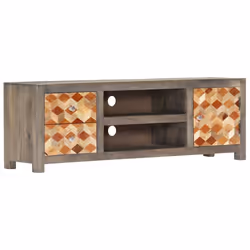 vidaXL Solid Mango Wood TV Cabinet Grey 120x30x40cm HiFi Entertainment Unit - Additional view 10