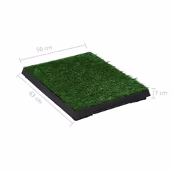vidaXL Pet Toilet with Tray Faux Turf Green 63x50x7cm WC Dog Potty Puppy Mat - Additional view 8