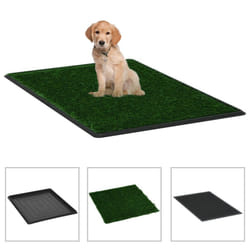 vidaXL Pet Toilet with Tray Faux Turf Green 64x51x3cm WC Dog Potty Puppy Mat