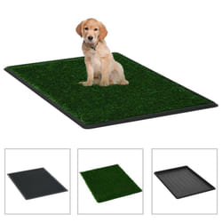 vidaXL Pet Toilet with Tray Faux Turf Green 76x51x3cm WC Dog Potty Puppy Mat