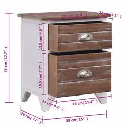 VidaXL 284048 nightstand/bedside table Brown, White - Additional view 6
