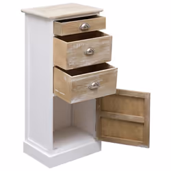vidaXL Side Cabinet 38x28x86cm Paulownia Wood Storage Organiser Stand Table - Additional view 4