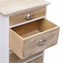 vidaXL Side Cabinet 38x28x86cm Paulownia Wood Storage Organiser Stand Table - Additional view 5