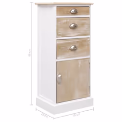 vidaXL Side Cabinet 38x28x86cm Paulownia Wood Storage Organiser Stand Table - Additional view 6